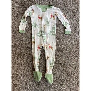 Burt’s Bees Baby Organic Cotton Holiday Footed Pajamas – Size 12M